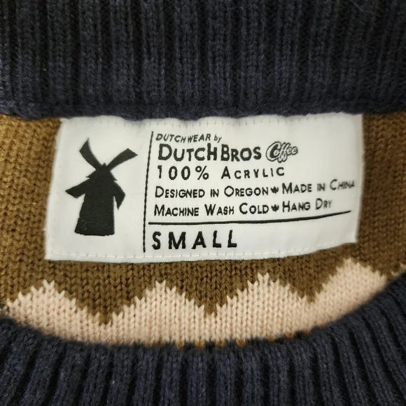 Dutch Bros. Windmill Fair Isle Christmas Sweater - Picture 3 of 6